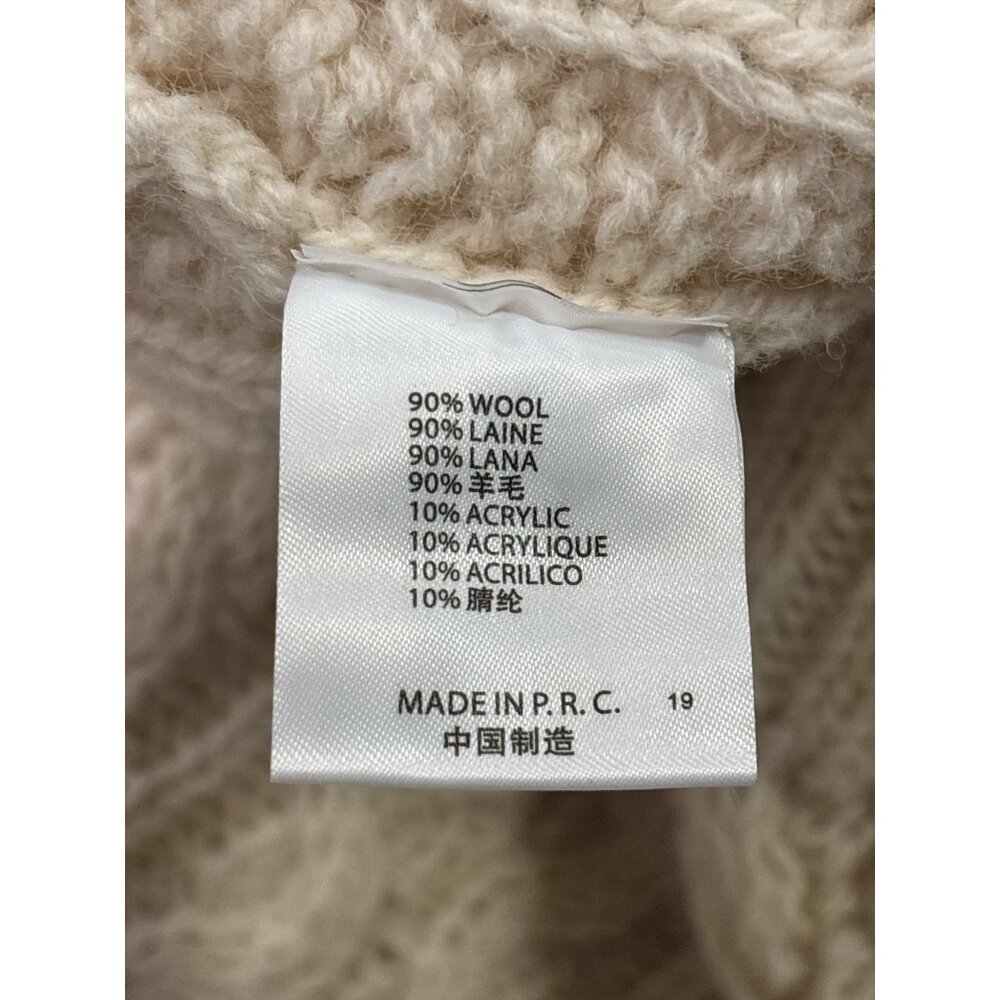 90% Wool Brandy Melville Cable Knit Cardigan Cream Button Front Chunky Cozy - Picture 6 of 10